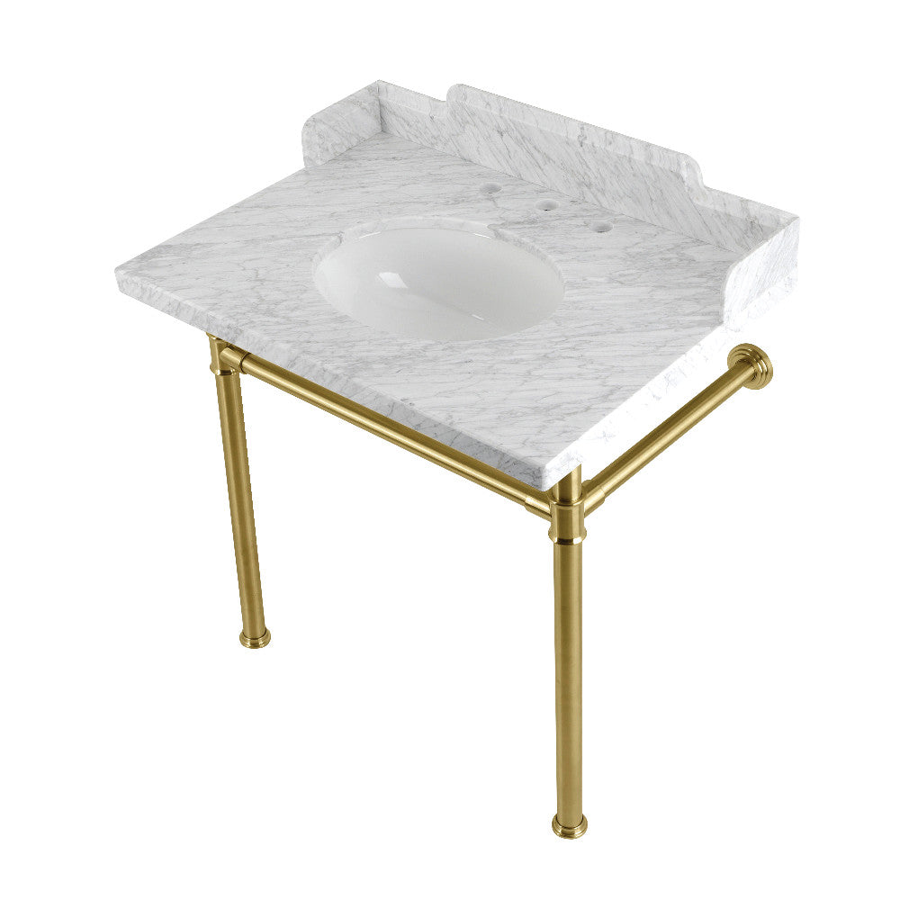 Dreyden 30 Inch Console Sink in Carrara Marble