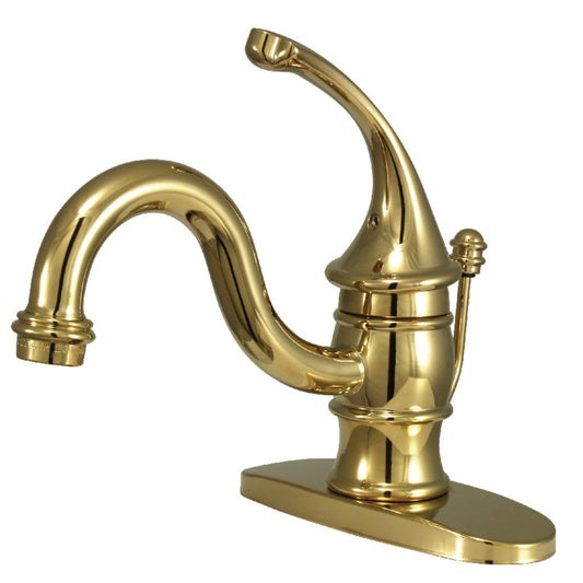 Georgian Single-Hole Bathroom Faucet in Polished Brass