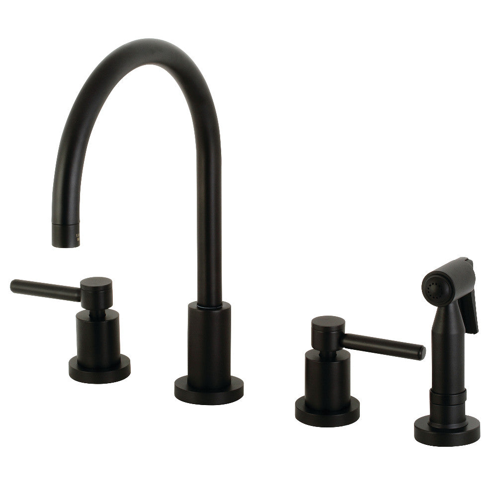 Concord Widespread Kitchen Faucet in Matte Black