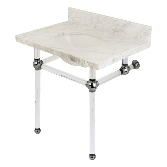 Templeton 30 Inch Console Sink in Carrara Marble
