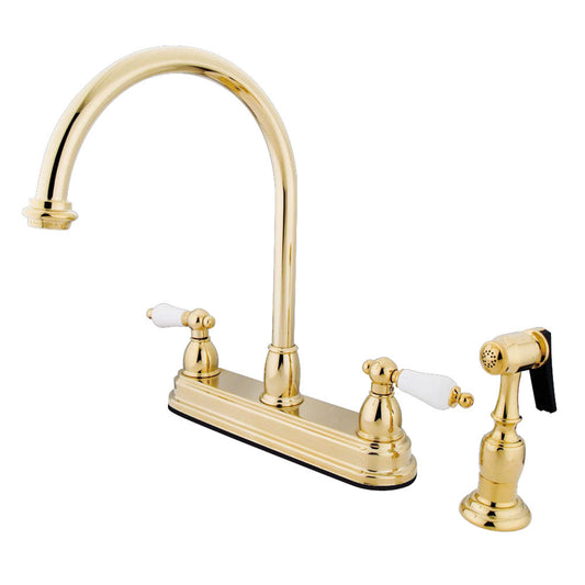 Restoration Centerset Kitchen Faucet in Polished Brass