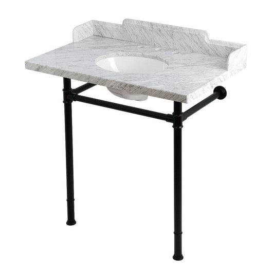 Wesselman 36 Inch Console Sink in Carrara Marble