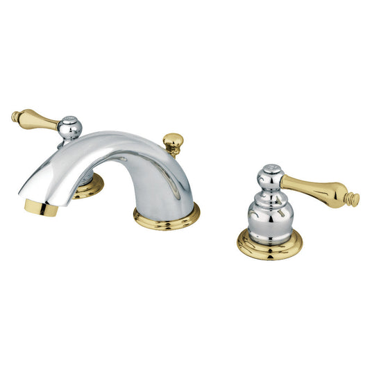Victorian Widespread Bathroom Faucet in Polished Chrome/Polished Brass