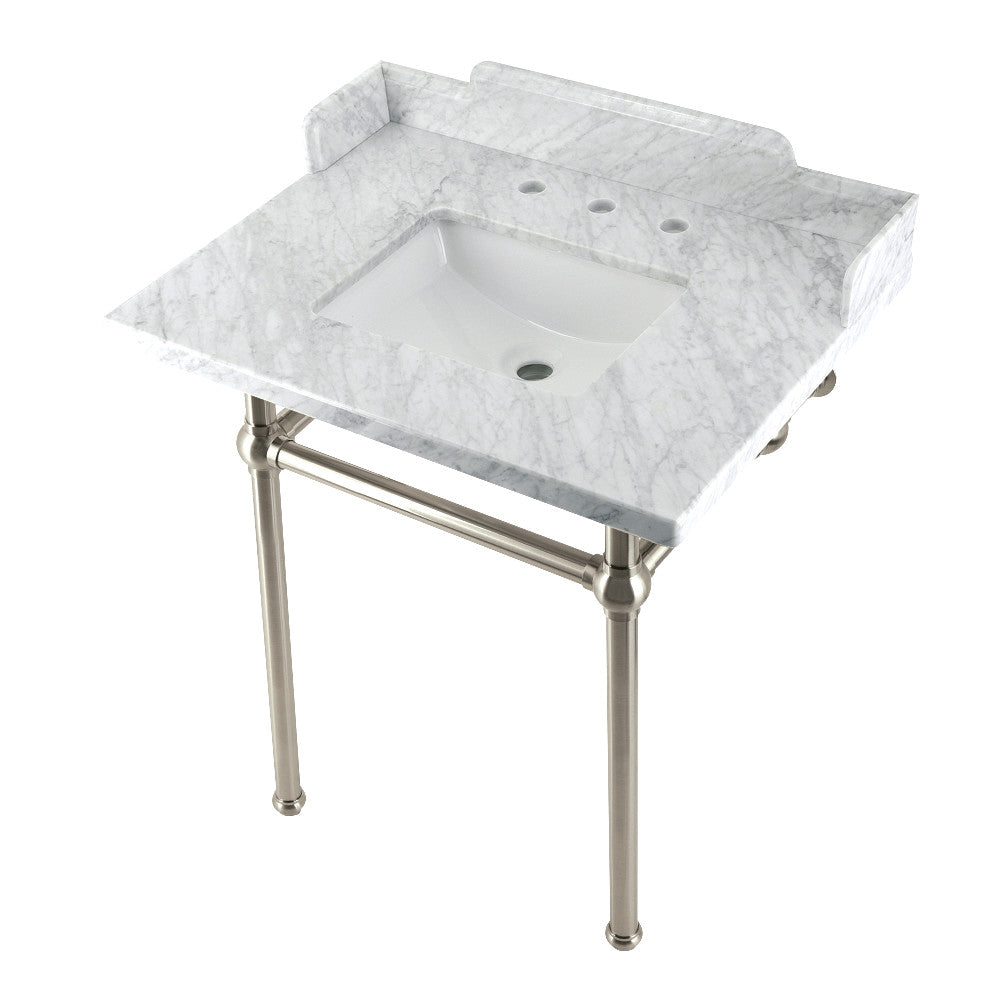 Pemberton 30 Inch Console Sink in Carrara Marble