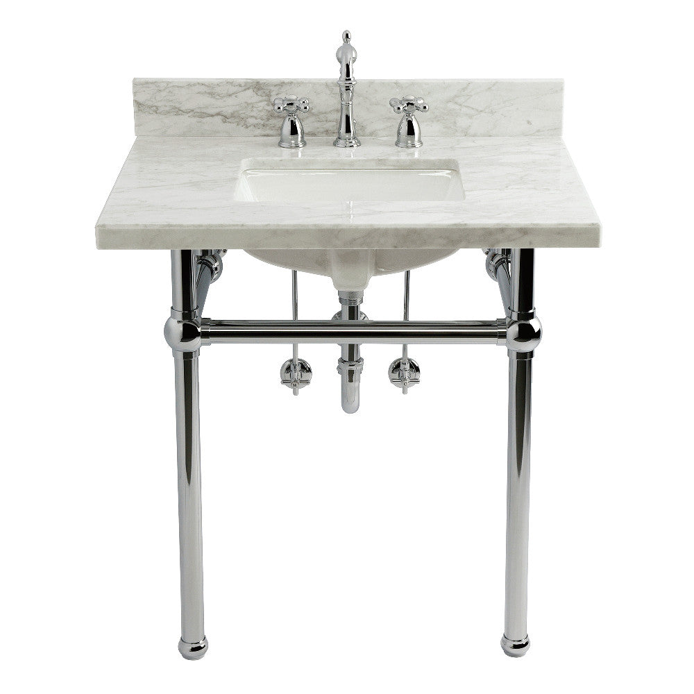 Templeton 30 Inch Console Sink in Carrara Marble