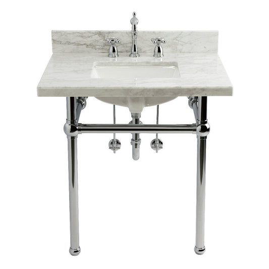 Templeton 30 Inch Console Sink in Carrara Marble