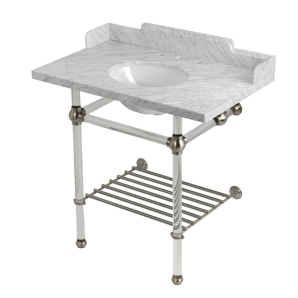 Pemberton 36 Inch Console Sink in Carrara Marble