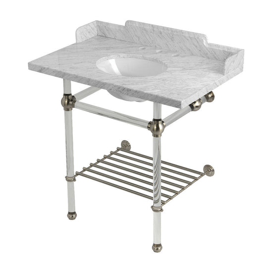 Pemberton 36 Inch Console Sink in Carrara Marble