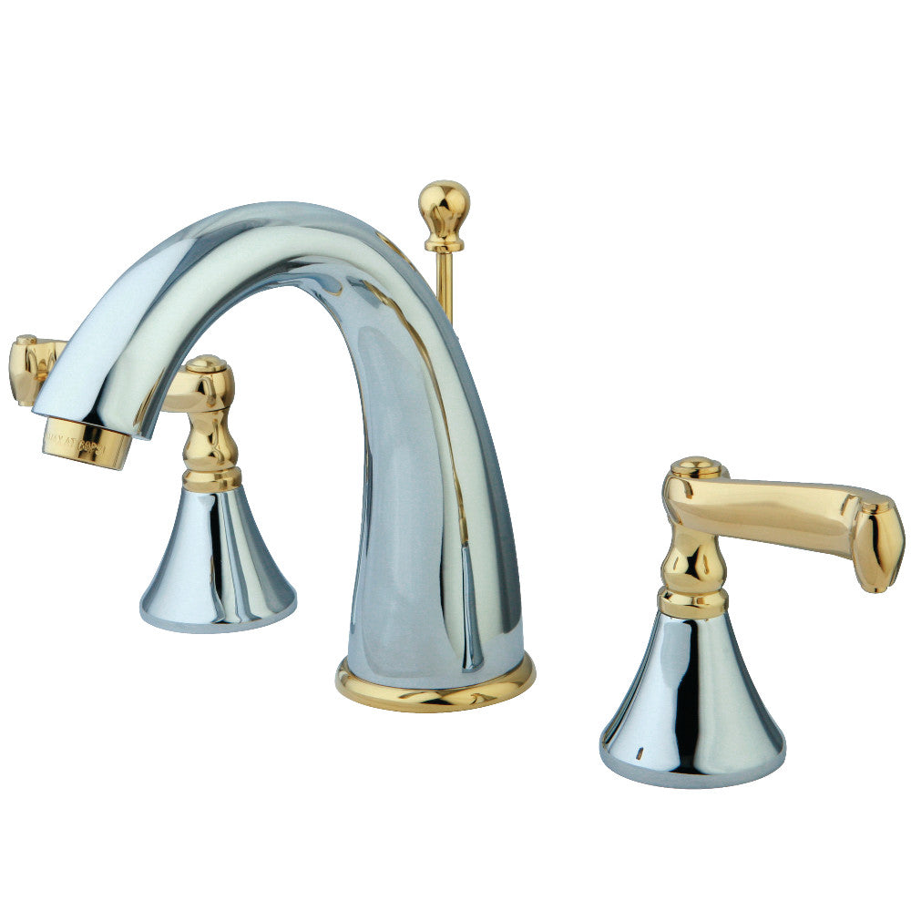 Royale Widespread Bathroom Faucet in Polished Chrome/Polished Brass