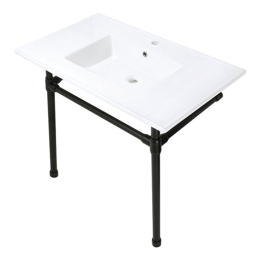 Dreyfuss 37.38 Inch Console Sink in White