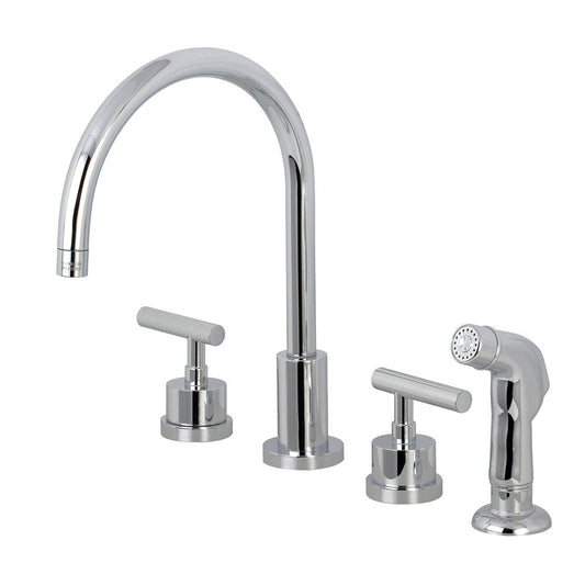 Manhattan Widespread Kitchen Faucet in Polished Chrome