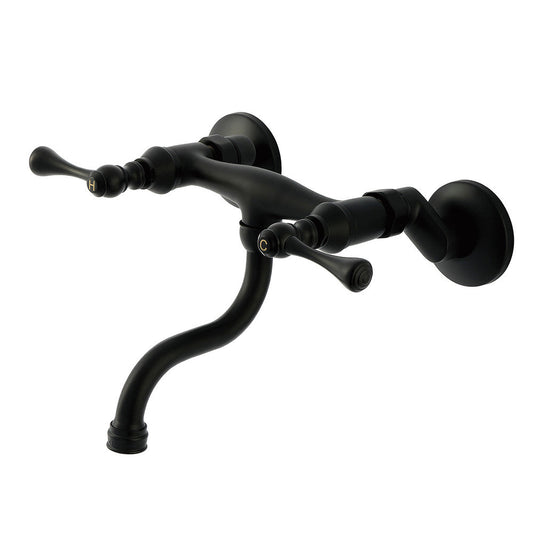 Kingston Wall-Mount Bathroom Faucet in Matte Black