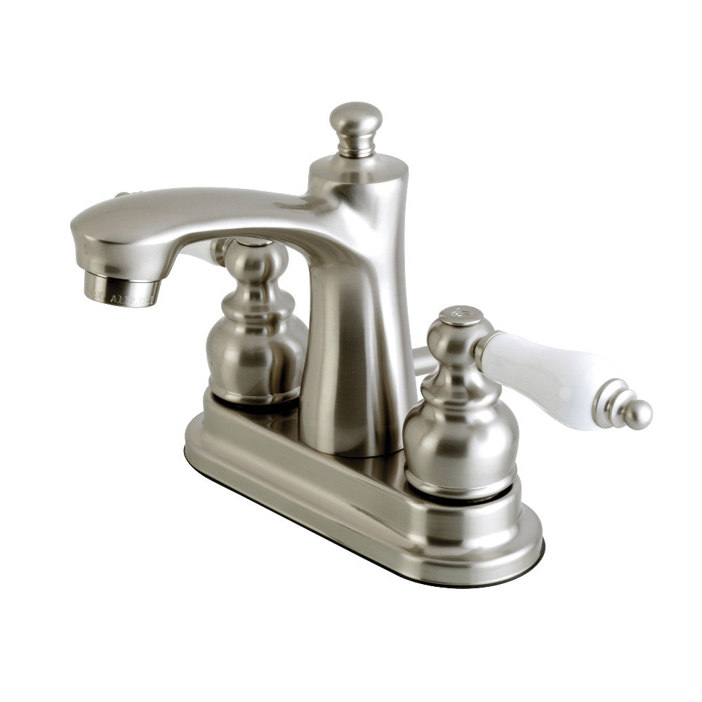 Victorian 4 Inch Centerset Bathroom Faucet in Brushed Nickel