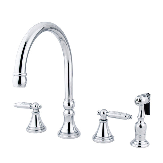 Georgian Widespread Kitchen Faucet in Polished Chrome