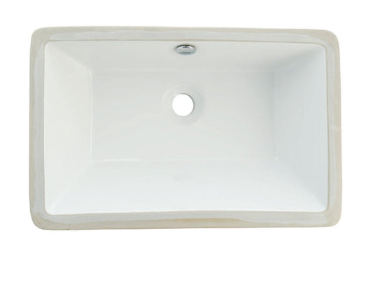 Castillo 21.13 Inch Undermount Bathroom Sink in White
