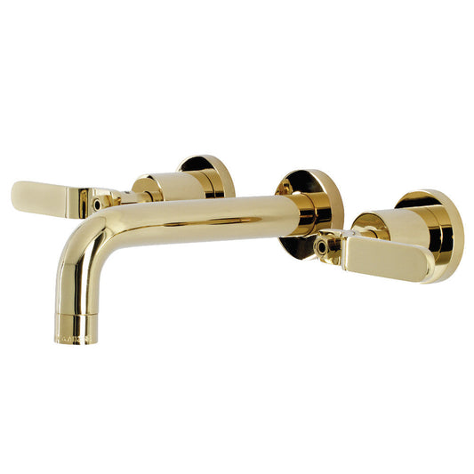 Whitaker Wall-Mount Bathroom Faucet in Polished Brass