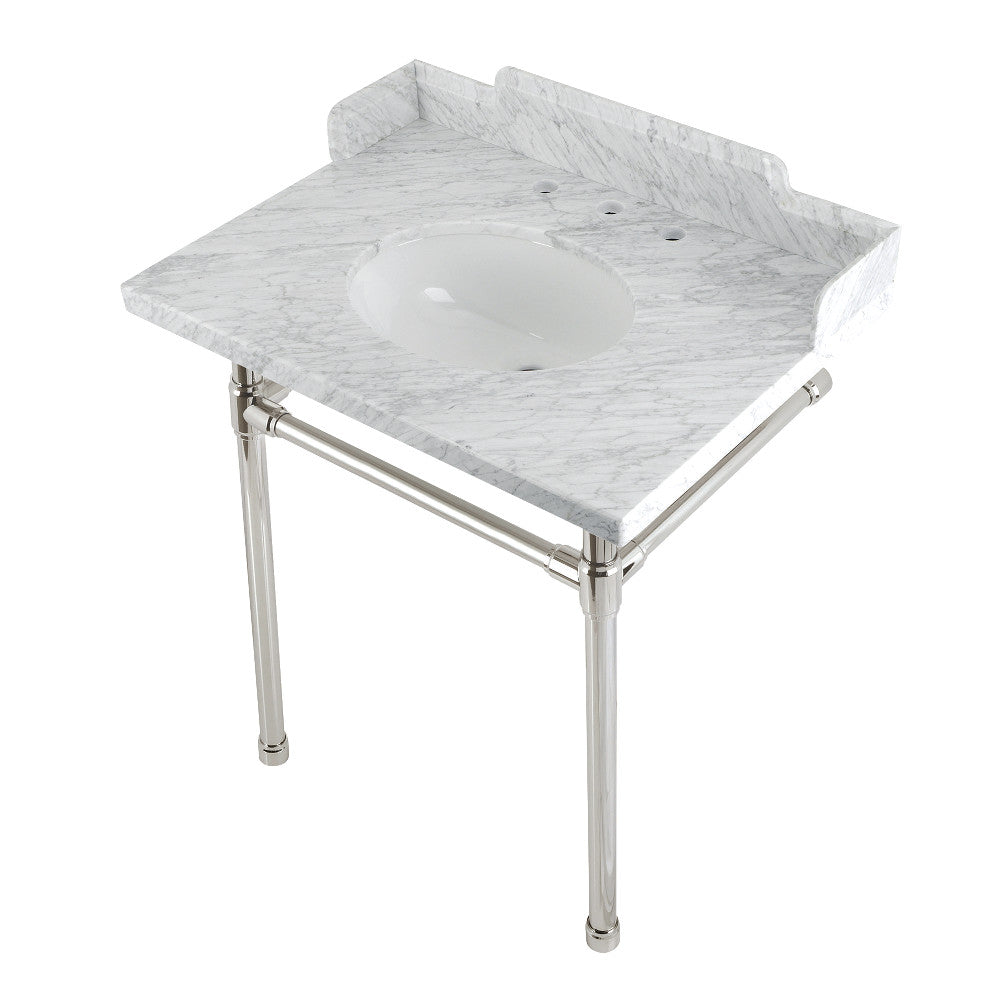 Dreyden 30 Inch Console Sink in Carrara Marble