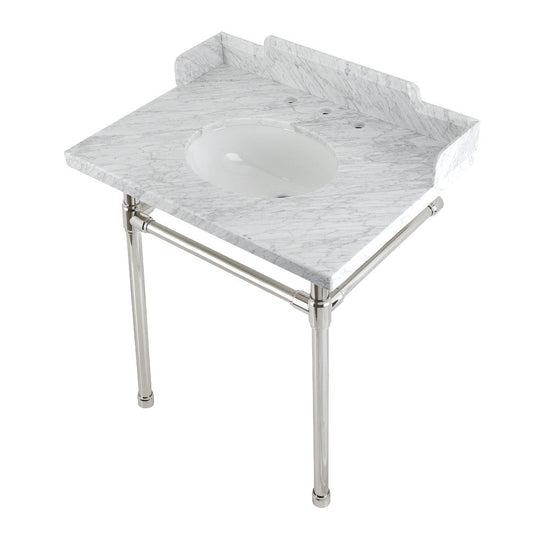 Dreyden 30 Inch Console Sink in Carrara Marble
