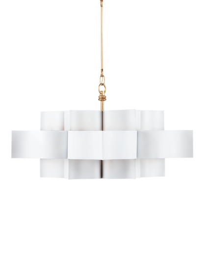 Grand Lotus Large White Chandelier