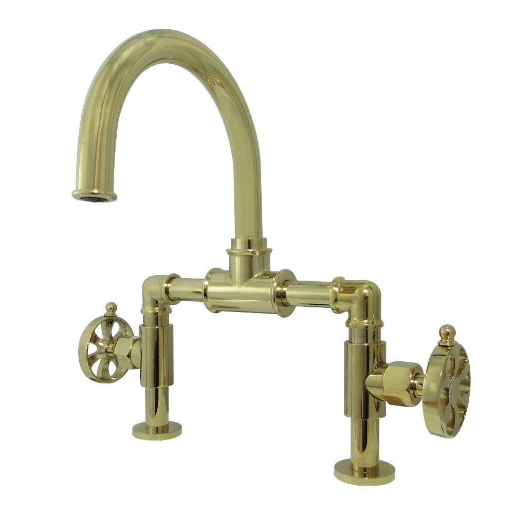 Belknap Bridge Bathroom Faucet in Polished Brass