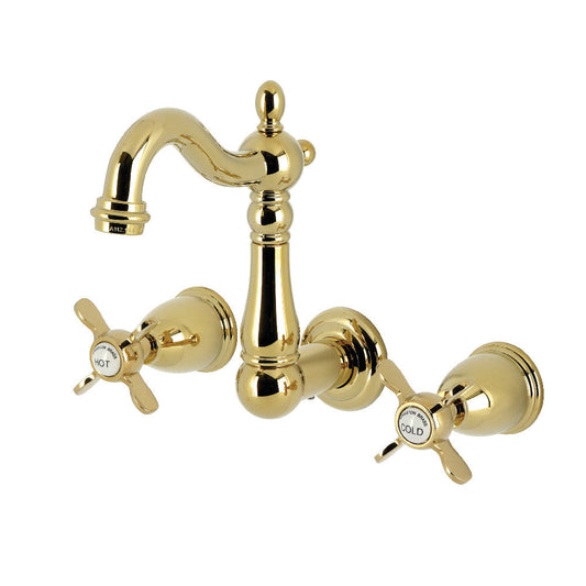 Essex Wall-Mount Bathroom Faucet in Polished Brass
