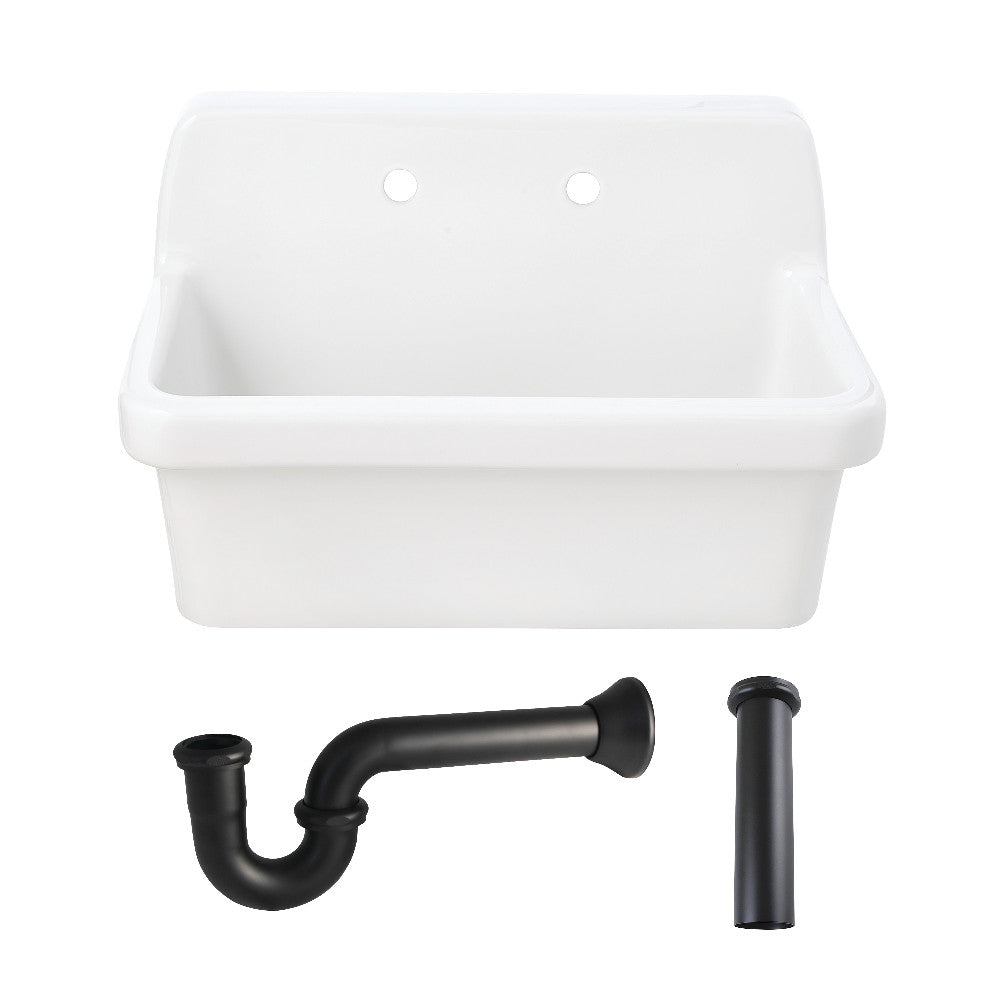 Doriteal 30.125 Inch Wall Mount Kitchen Sink in White