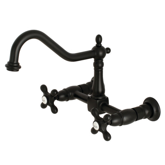 Heritage Wall Mount Kitchen Faucet in Matte Black