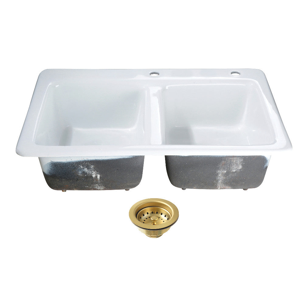 Petra Galley 33 Inch Drop-In Kitchen Sink in White