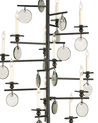 Sethos Large Black Recycled Glass Chandelier