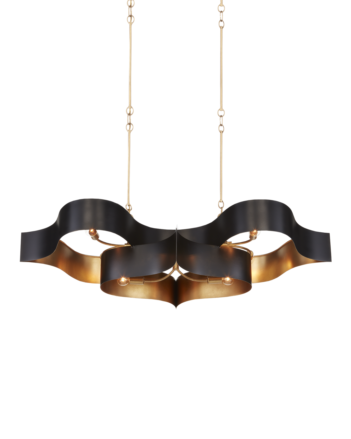 Grand Lotus Black Oval Chandelier
