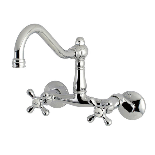 Vintage Wall Mount Kitchen Faucet in Polished Chrome