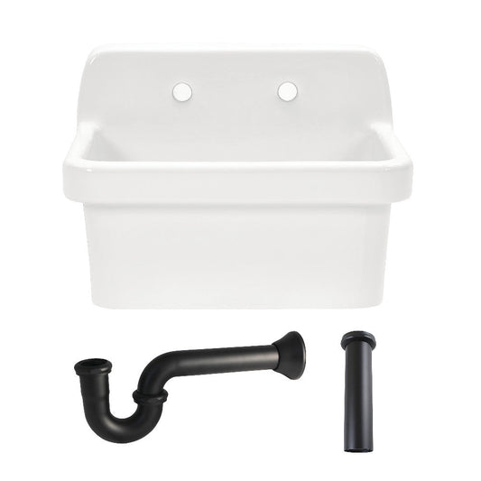 Doriteal 24 Inch Wall Mount Kitchen Sink in White