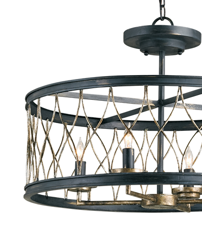 Crisscross Black Semi-Flush Mount