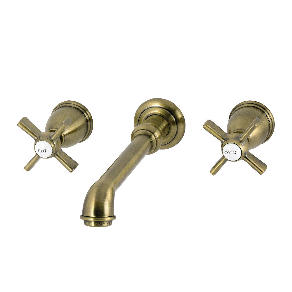 Millennium Wall-Mount Bathroom Faucet in Antique Brass