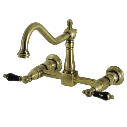 Duchess Wall Mount Kitchen Faucet in Antique Brass