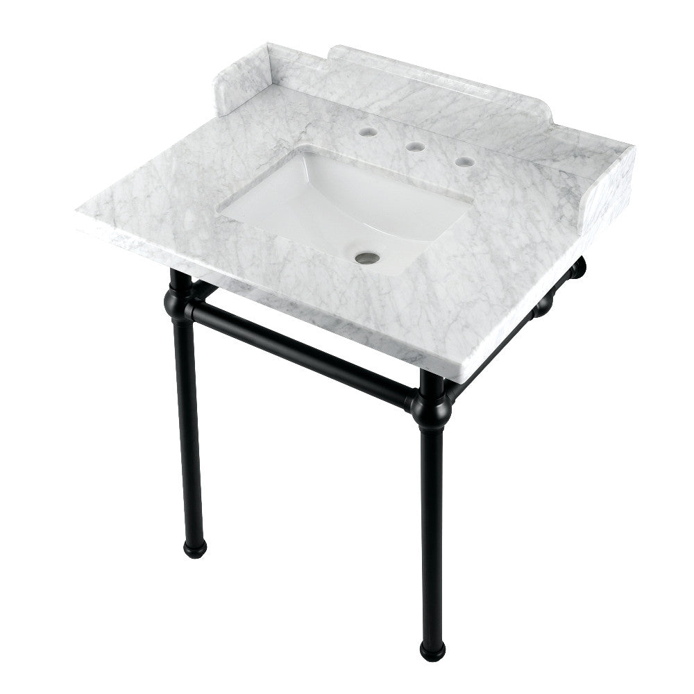 Pemberton 30 Inch Console Sink in Carrara Marble