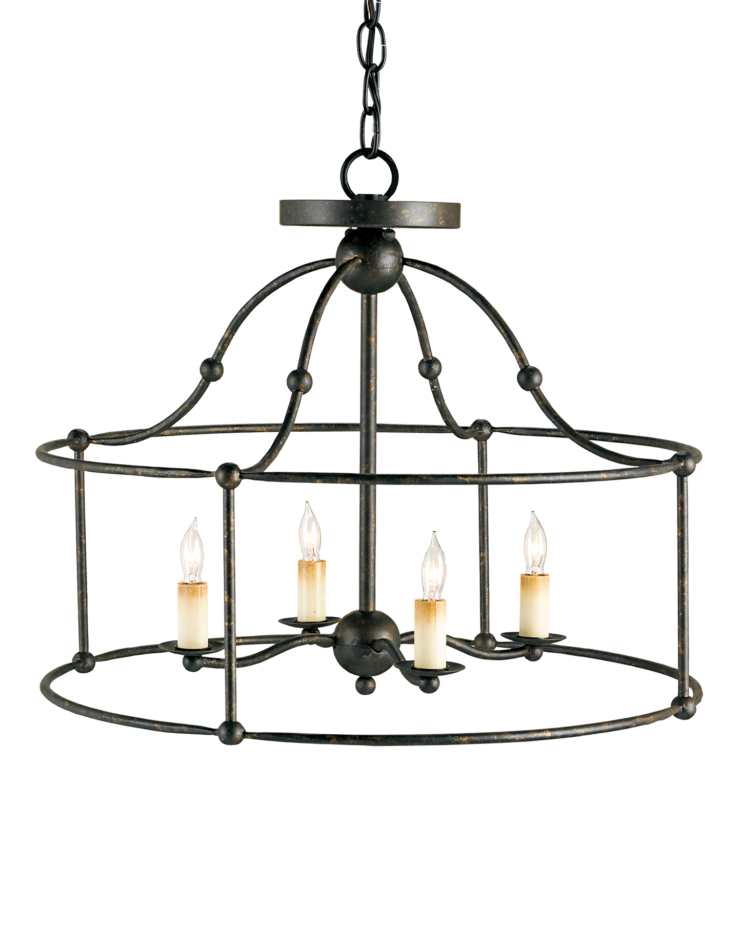 Fitzjames Black Semi-Flush Mount