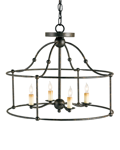 Fitzjames Black Semi-Flush Mount