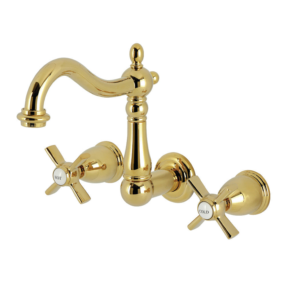Millennium Wall-Mount Bathroom Faucet in Polished Brass