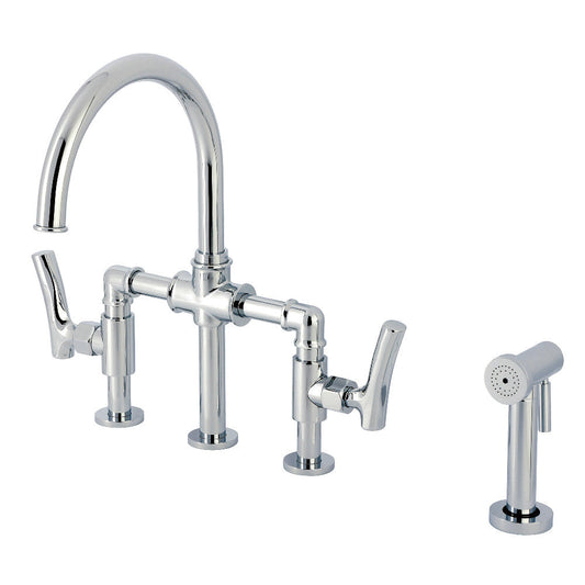 Hallerbos Bridge Kitchen Faucet in Polished Chrome
