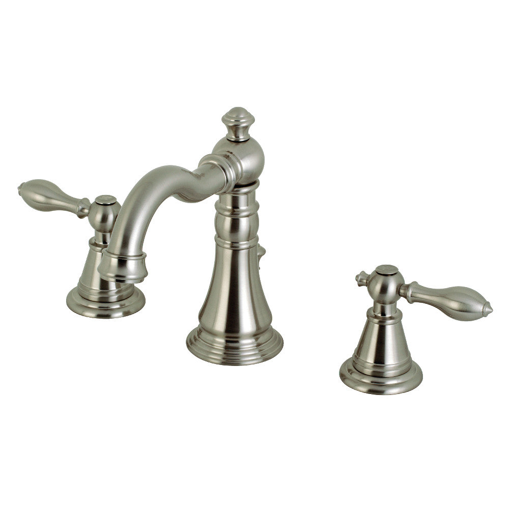 English Classic Widespread Bathroom Faucet in Brushed Nickel