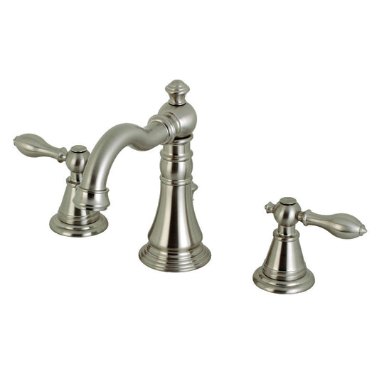 English Classic Widespread Bathroom Faucet in Brushed Nickel