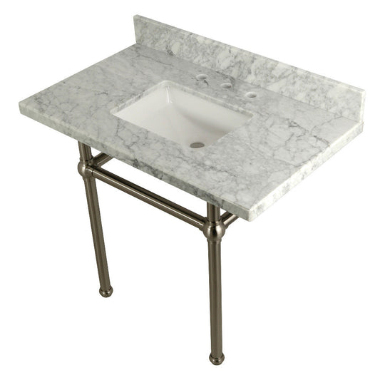 Templeton 36 Inch Console Sink in Carrara Marble