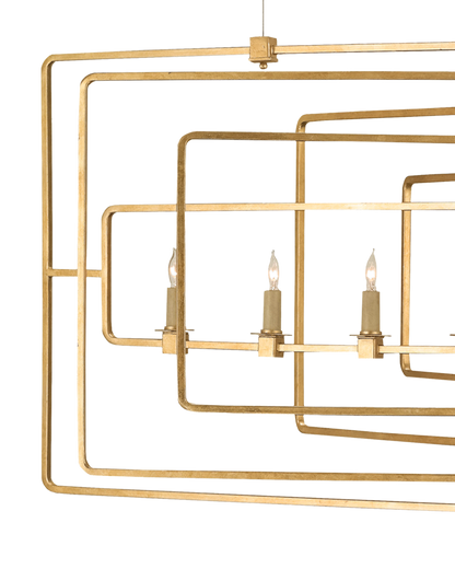 Metro Gold Rectangular Chandelier