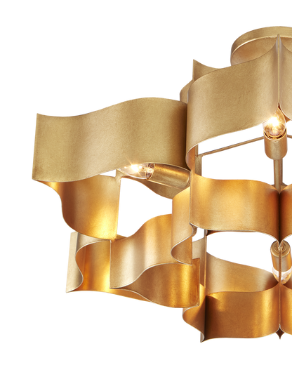 Grand Lotus Large Gold Chandelier