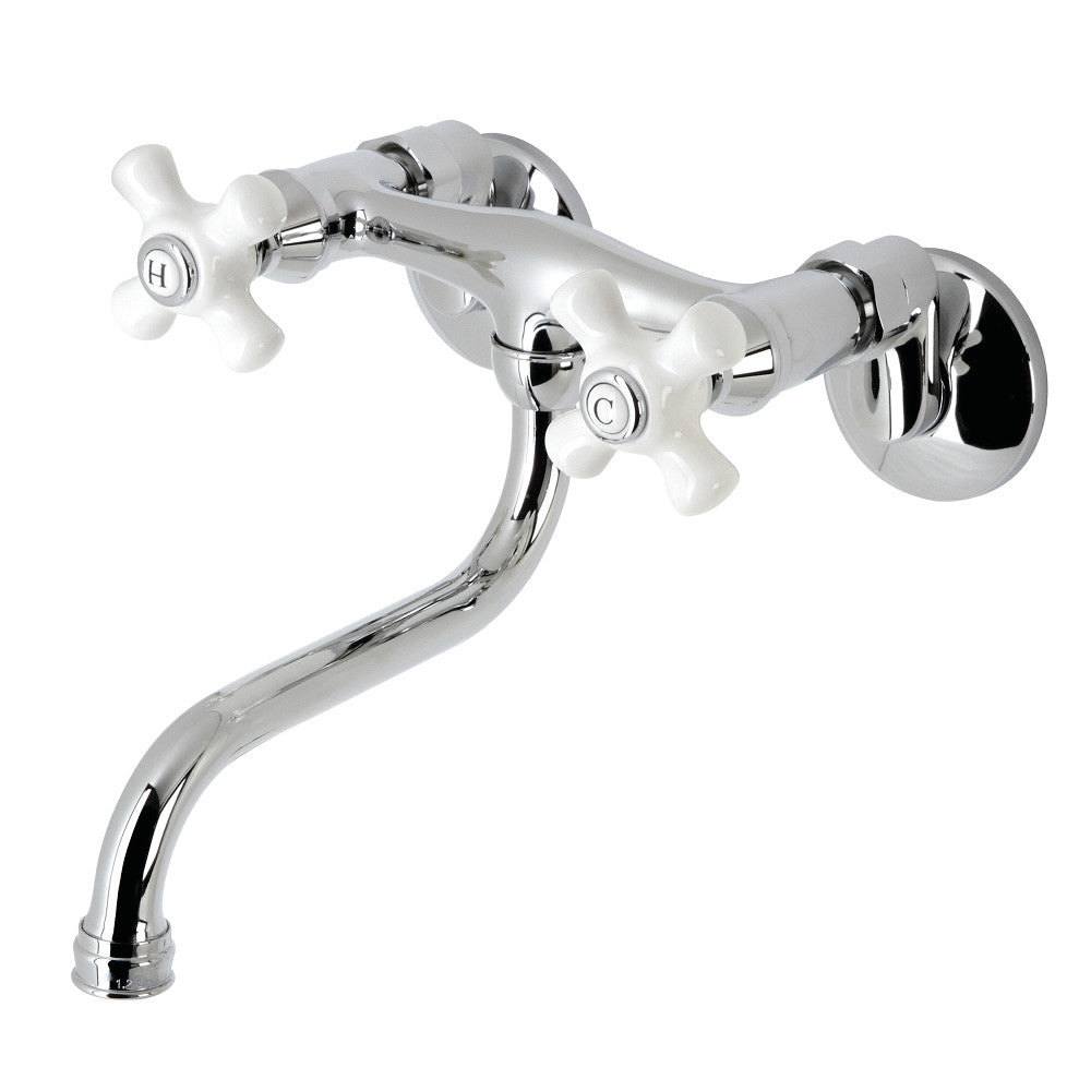Kingston Wall-Mount Bathroom Faucet in Polished Chrome
