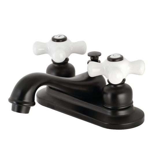Restoration 4 Inch Centerset Bathroom Faucet in Matte Black