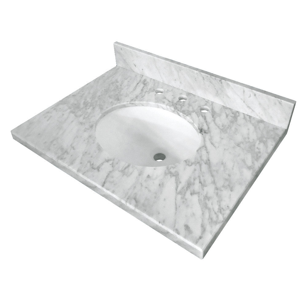 Templeton 30 Inch Vanity Sink Top in Carrara Marble