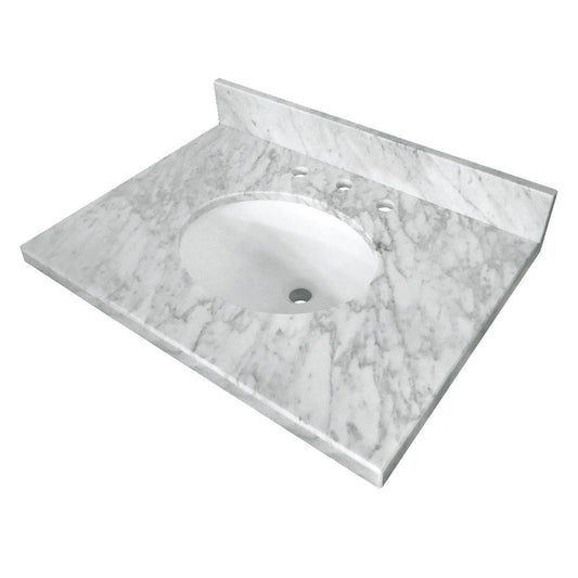 Templeton 30 Inch Vanity Sink Top in Carrara Marble