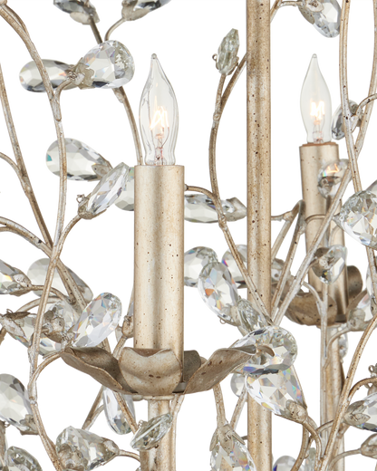 Crystal Bud Medium Silver Chandelier